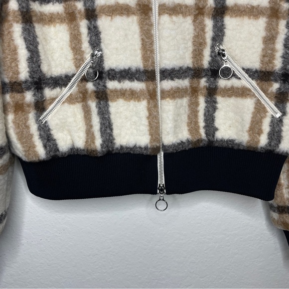 NWOT Jonathan Simkhai Standard Pia Plaid Jacket Wool Blend Sherpa - Picture 5 of 12